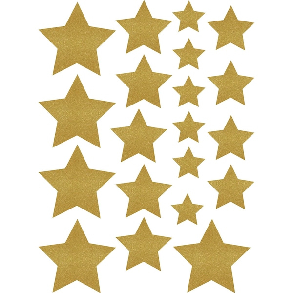 Teacher Created Resources Gold Shimmer Stars Accents, Assorted Sizes, 60 Pieces, PK3 TCR8868 - main